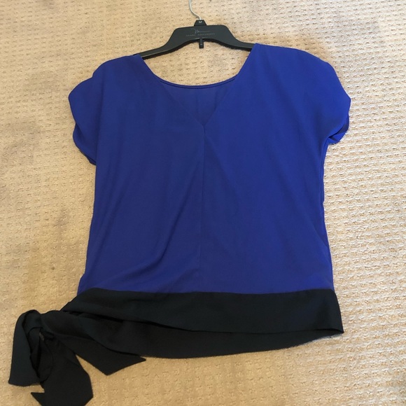 Ann Taylor royal blue blouse with tie - Picture 3 of 3